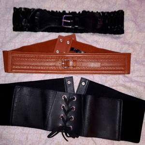 Torrid Plus Size Faux Leather Corset Brown Black Belts Lot 1X-3X
